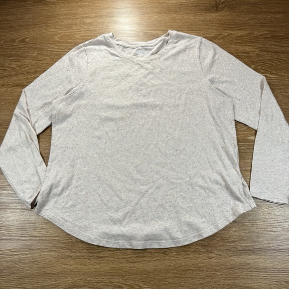 Old Navy EveryWear Long Sleeve Tee Women's L Heather Rainbow Speckled Shirt - Picture 1 of 9